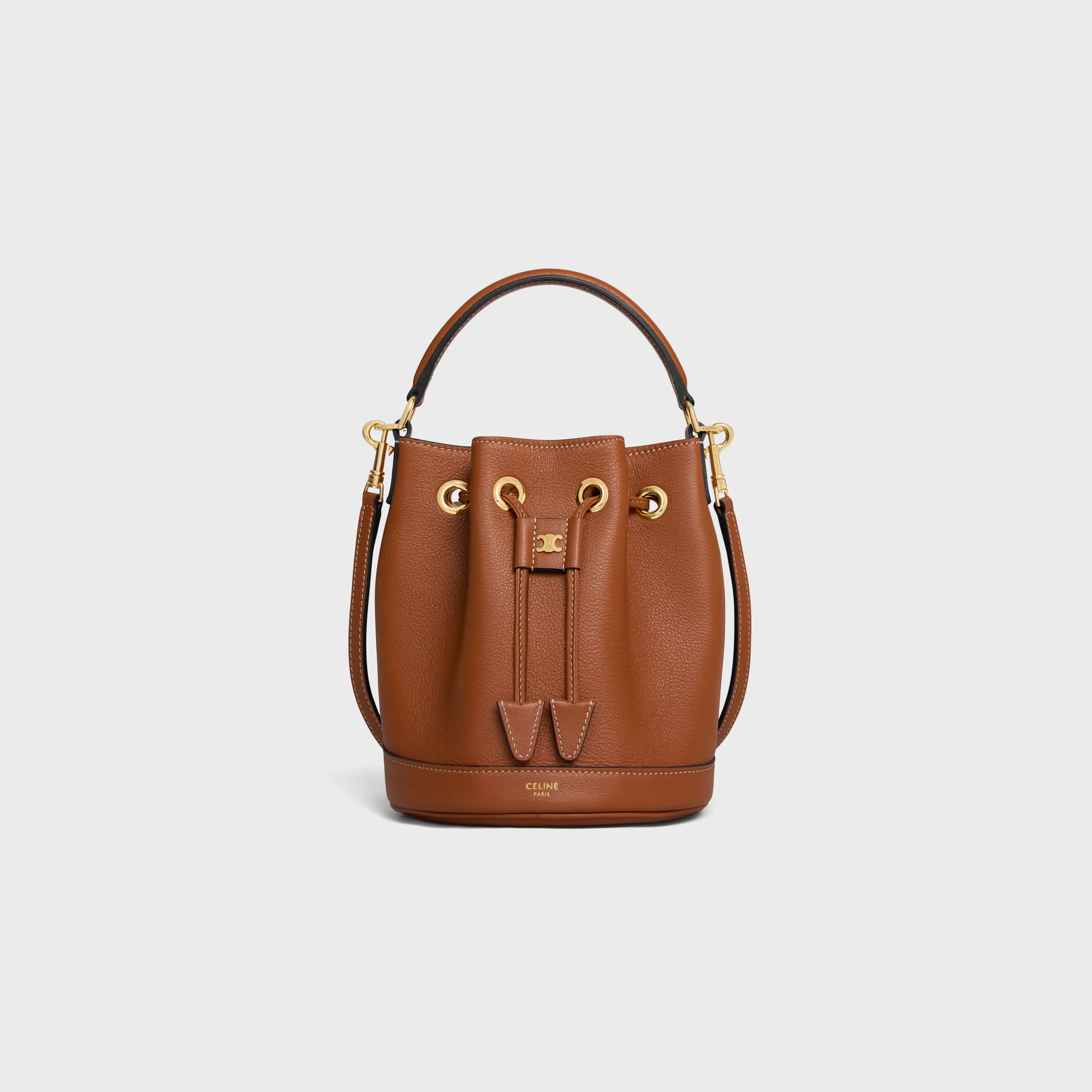 TEEN CLARA BAG IN SUPPLE GRAINED CALFSKIN - TAN | CELINE